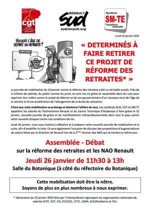 230123 tract intersyndical retraites 31 janvier